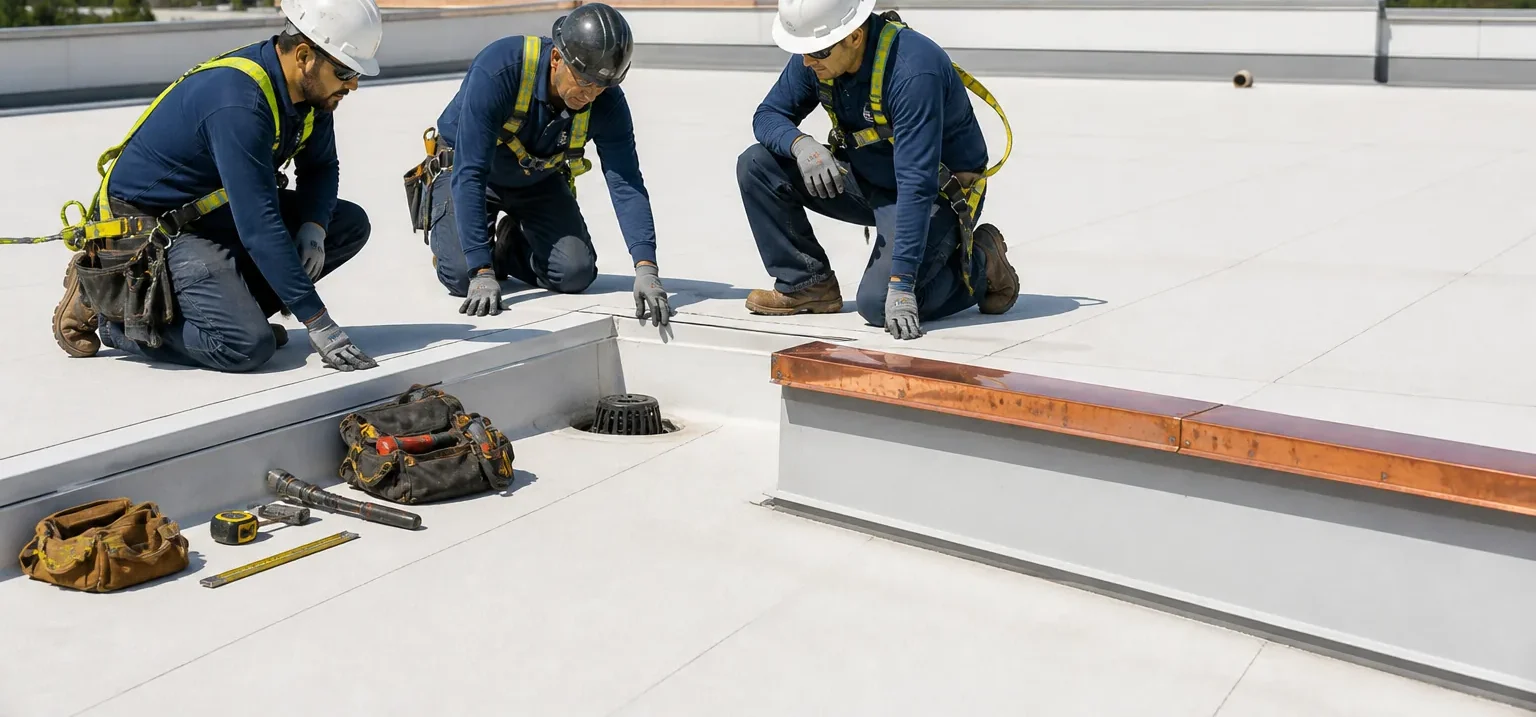 Commercial Roof Seam Failure Repair in Corona Commercial Roof Seam Failure Repair in Corona